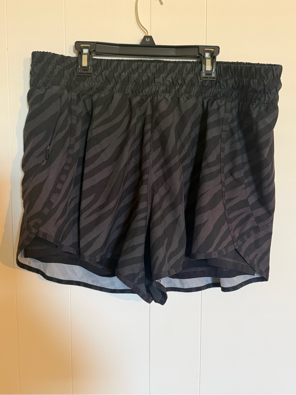 Avia Black Zebra-Print Athletic Shorts